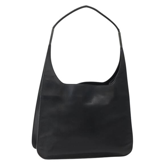 GUCCI Shoulder Bag Leather Black Silver 001 001 - Picture 1 of 13